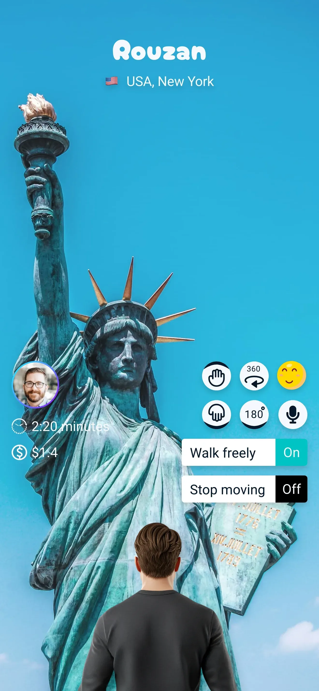 Traveler calling tour guide