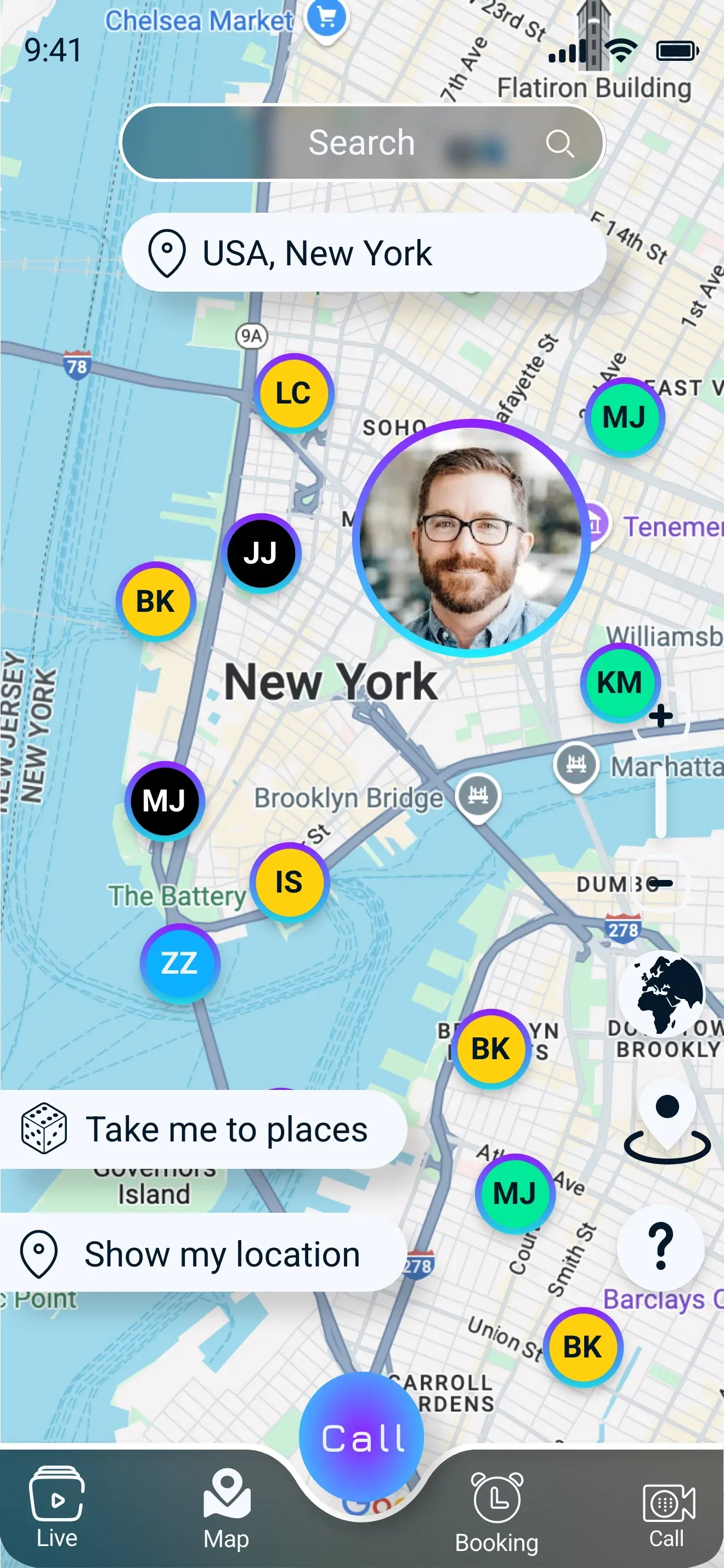 Rouzan search on the map